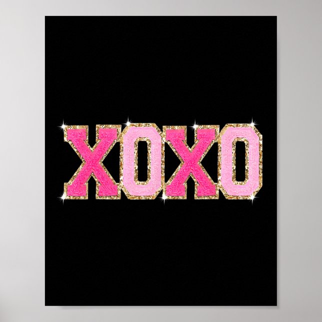 Póster Chenille Patch Sparkling Xoxo Día de San Valentín  (Frente)