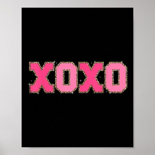Póster Chenille Patch Sparkling Xoxo Valentine Day Heart (Frente)