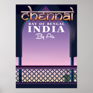 Póster Chennai, Bahía de Bengala en el este de India