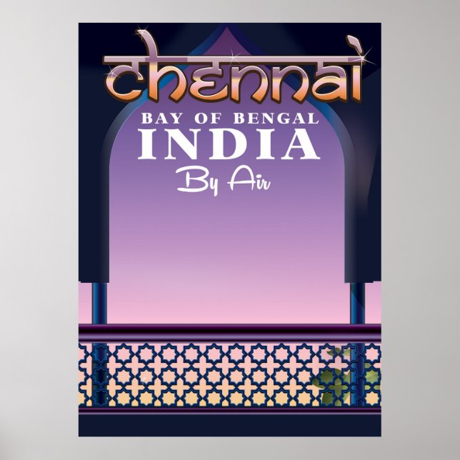 Póster Chennai, Bahía de Bengala en el este de India (Frente)