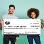 Póster Cheque en blanco para apuestas y premios<br><div class="desc">(COMPRUEBE LOS NÚMEROS DE CUENTA SON FALSOS) 1) Cargue su logotipo (USE UN ARCHIVO .PNG). 2) Rellene toda la información del texto. 3) Elija un tamaño y un stock poster.</div>