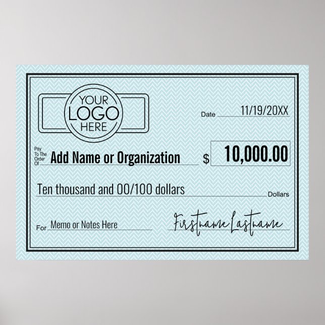 Póster Cheque en blanco para apuestas y premios (Frente)