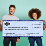 Póster Cheque en blanco para apuestas y premios AZUL ART<br><div class="desc">(COMPRUEBE LOS NÚMEROS DE CUENTA SON FALSOS) 1) Cargue su logotipo (USE UN ARCHIVO .PNG). 2) Rellene toda la información del texto. 3) Elija un tamaño y un stock poster.</div>