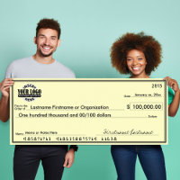 Cheque en blanco para estacas y premios AMARILLO