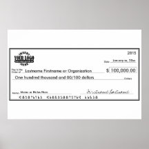 Cheque en Blanco para Sorteos y Premios