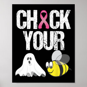 Póster Chequea tu Boo Abejas Diversión Cáncer de Mama Hal