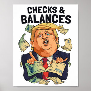 Póster Cheques y lanzas divertidos anti-Trump Cheques y l