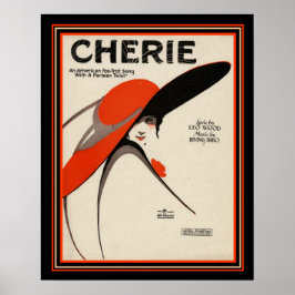 Póster "Cherie" Deco Foxtrot Sheet Music Print 16 x 20