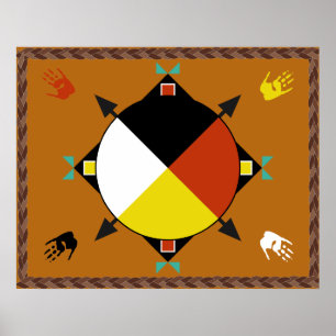 Póster Cherokee Cuatro Direcciones