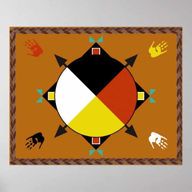 Póster Cherokee Cuatro Direcciones (Frente)