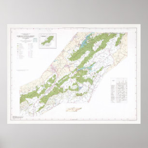 Póster Cherokee National Forest Map (1985)