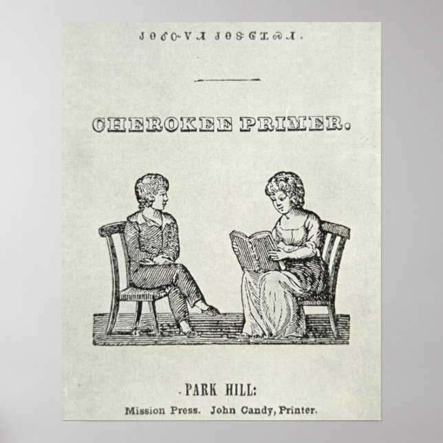 Póster Cherokee Primer, 1845 (grabación) (Frente)