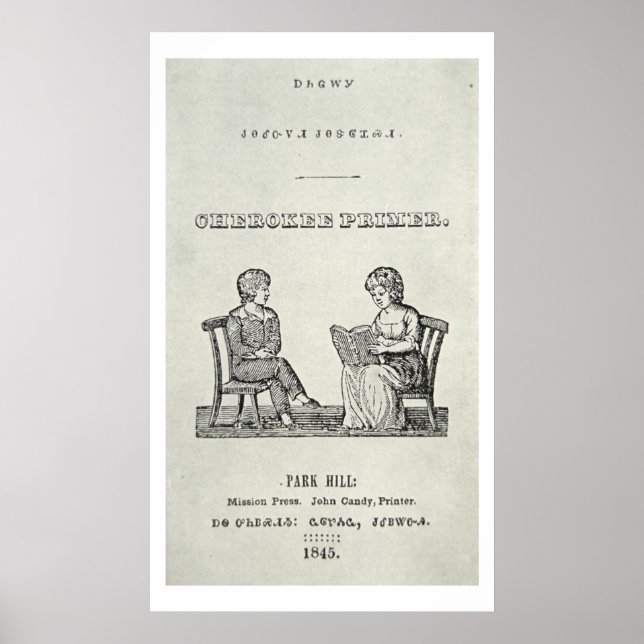 Póster Cherokee Primer, 1845 (grabación) (Frente)