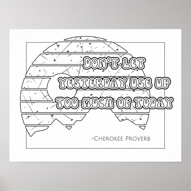 Póster Cherokee Proverb Coloring Poster (Frente)