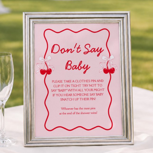 Póster Cherry Baby Shower No Digas Bebé Juego (Subido por el creador)