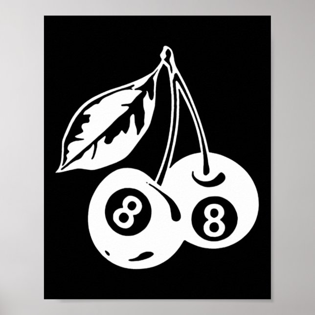 Póster Cherry Billiards - Elegante juego de billar (Frente)