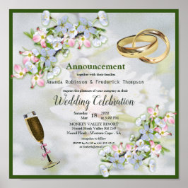 Póster Cherry Blossom Bouquet Boda