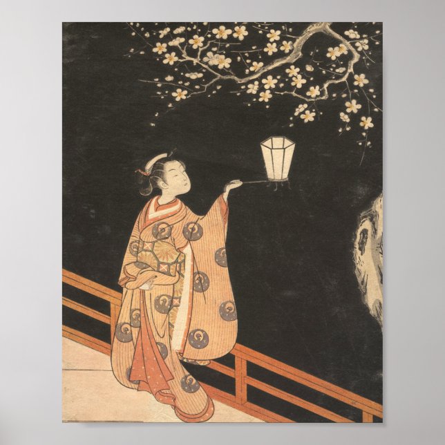 Póster Cherry Blossom By Suzuki Harunobu (Frente)