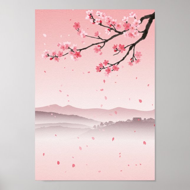 Póster Cherry Blossom Japanese Print (Frente)