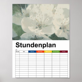 Póster Cherry Blossom Stundenplan