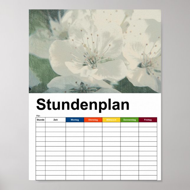 Póster Cherry Blossom Stundenplan (Frente)
