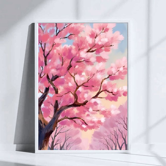 Póster Cherry Blossom Trees Pink Floral Painting Art (Subido por el creador)