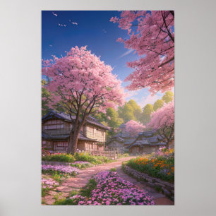 Póster Cherry Blossom Village