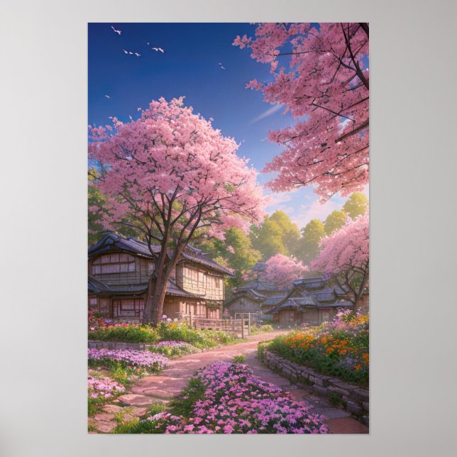 Póster Cherry Blossom Village (Frente)