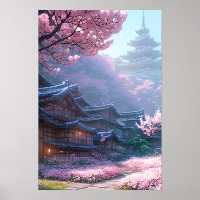 Póster Cherry Blossom Village (Frente)