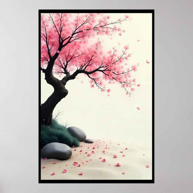 Póster Cherry Blossom Zen Garden (Frente)