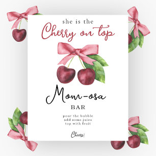 Póster Cherry bow baby ducha Momosa bar