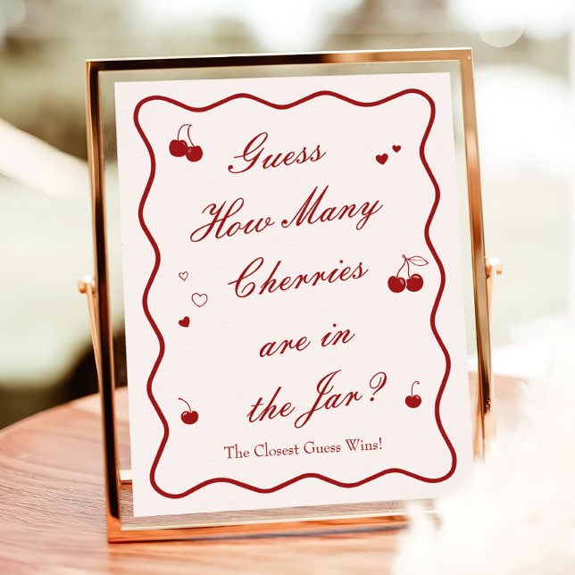 Póster Cherry Bridal Shower Guess How Many Cherries (Subido por el creador)
