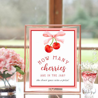 Póster Cherry Cuántos juegos de Baby Shower
