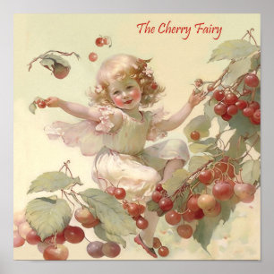 Póster “Cherry Fairy” Victoriana en un árbol frutal