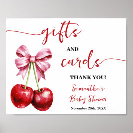 Póster Cherry Gift & Cards Pink Coquette Baby Shower