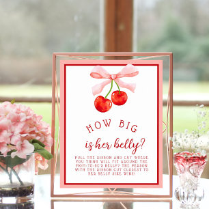 Póster Cherry How Big Baby Shower Game