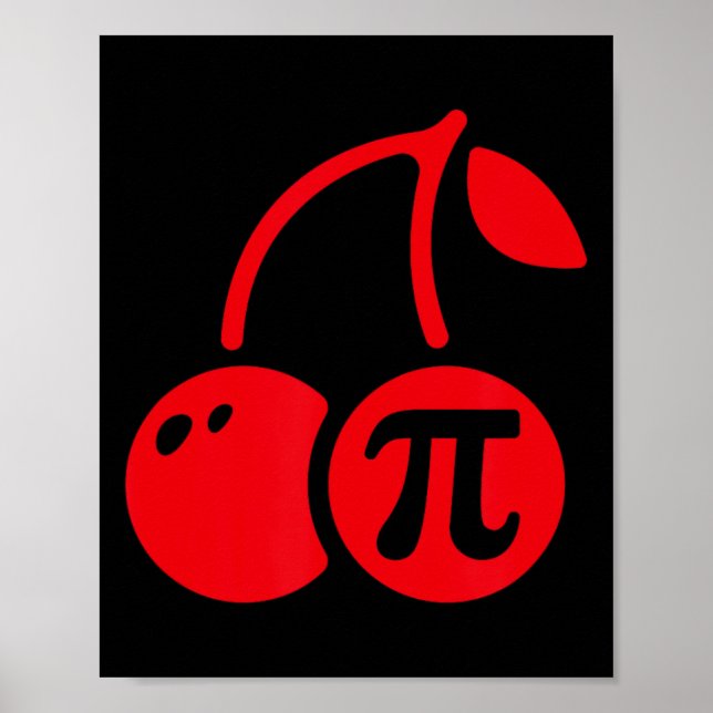 Póster Cherry Pi Day Funny Math Nerd Pie Teacher 3.14 (Frente)
