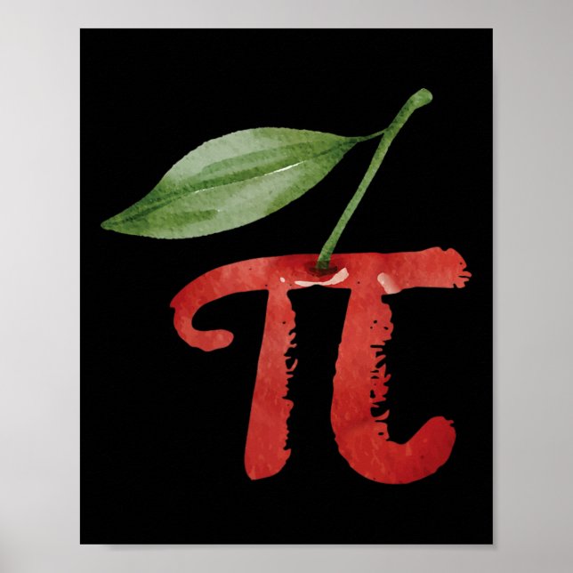 Póster Cherry Pi Day Funny Pie Cherries 3.14 Humor Scienc (Frente)