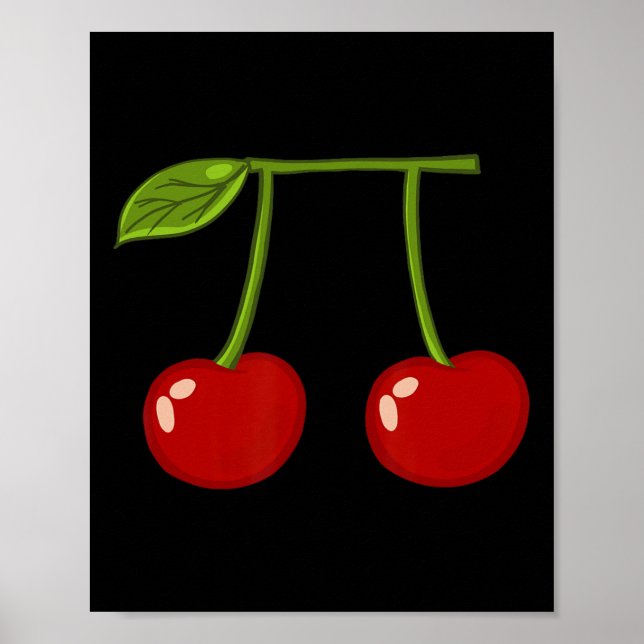 Póster Cherry Pi Funny Pi Day Cherry Pie Pun Cherry Pi (Frente)