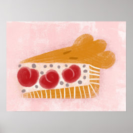 Póster Cherry Pie Slice Poster Wall Art