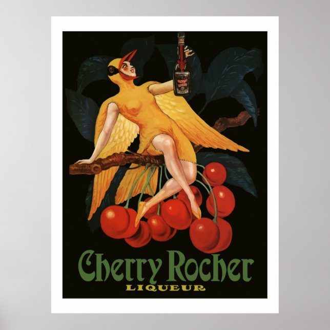Póster Cherry Rocher Liquor 1922 (Anuncios Franceses Vint (Frente)