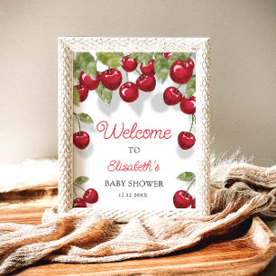 Póster Cherry Sweet Baby Shower Bienvenidos a Foam Board