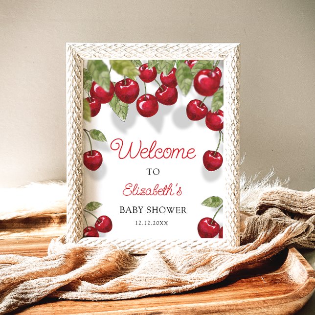 Póster Cherry Sweet Baby Shower Bienvenidos a Foam Board (Subido por el creador)