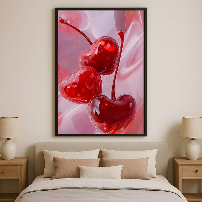 Póster Cherry Vibes – Abstract Heart Cherries  Love Art  (Subido por el creador)
