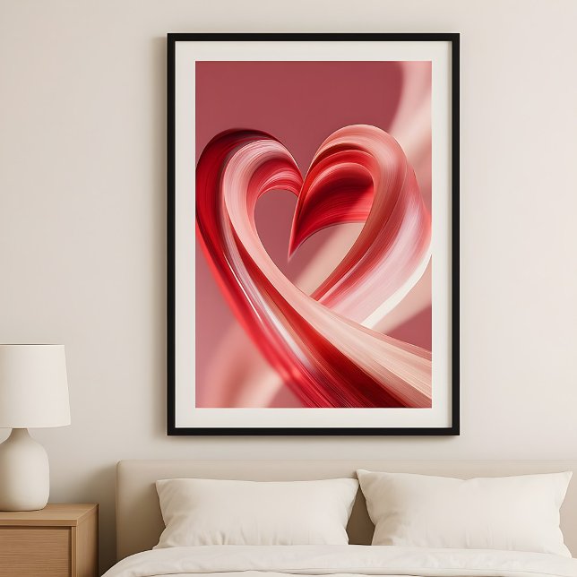 Póster Cherry Vibes Heart Swirl–Modern Love Abstract Art  (Subido por el creador)