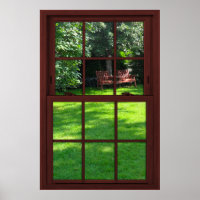 Cherry Wood Picture Backyard View Poster