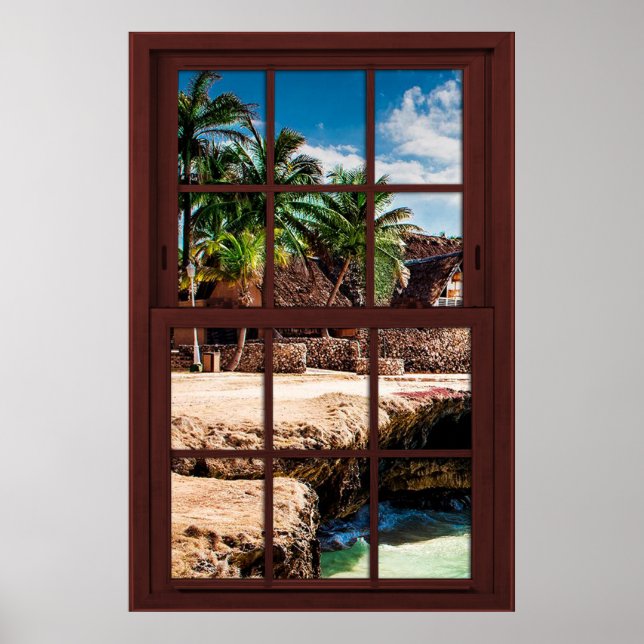 Póster Cherry Wood Picture Caribean View Poster (Frente)