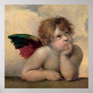 Póster Cherub de Sistine Madonna por Raphael