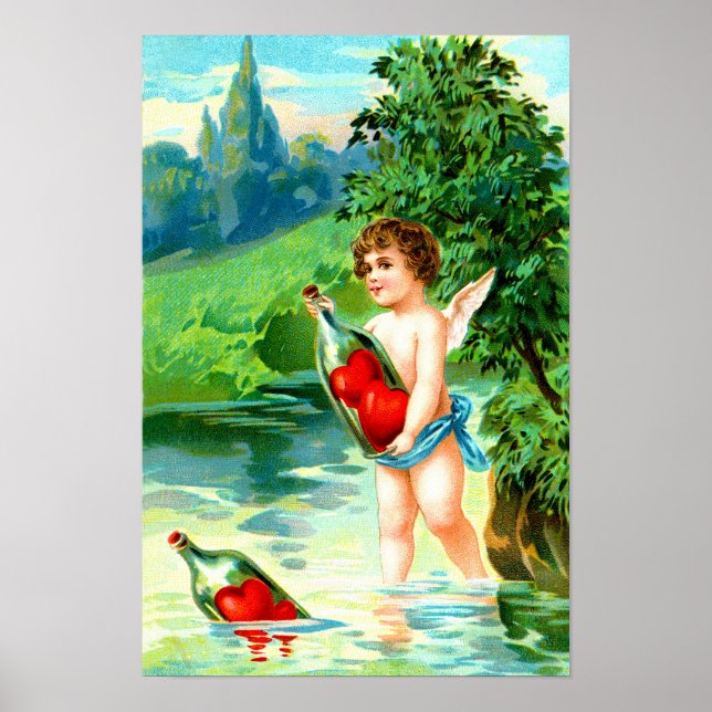 Póster Cherub y corazones (Frente)