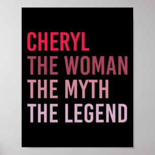 Póster Cheryl La Mujer Mito Leyenda Nombre Personalizado 